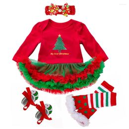 Clothing Sets My 1st Christmas Tree Clothes Baby Girl Outfits Dress For Party Infant Tutu Little Girls Toddler Year