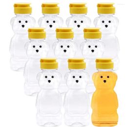 Storage Bottles 7.78Oz Plastic Bear Honey Bottle Squeeze Jar With Flip-top Lid Juice Drinking Cup