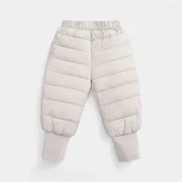 Down Coat 2023 Children's Cotton Trousers Boys Girls Winter Thinner Pants Mid-Waist Mid-Open Jacket