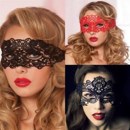 2018 Sexy Babydoll Porn Lingerie Sexy Black White Red Hollow Lace Mask Erotic Costumes Women Lingerie Cosplay Party Masks1233L