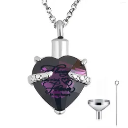 Pendant Necklaces Cremation Durable Needle Heart Shape Fashion Keepsake Memorial DIY Urn Necklace Ash Holder Jewelry With Funnel For Pet