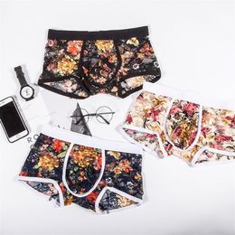 Mens Underwear Underpants Sexy Lace Boxer Men Boxers Hombre Male Calzoncillo Cueca Masculina Boxershorts Size224I