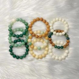 Charm Bracelets Ecological Finger Wrapping Soft Gradual Colour Green Milk Bodhi Root 14mm Round Wen Play Hand String Buddha Beads For Men And