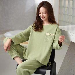 Women's Sleepwear Women Cotton Pajamas Set Lovely Small Flower Nightwear Young Girl Pijama Mujer Long Sleeve Pyjamas Suit Female Clothes