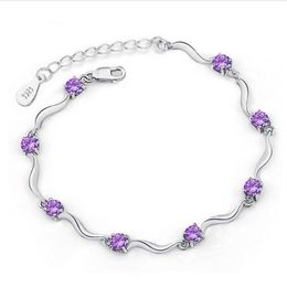 Fashion chain bracelets for women high quality crystal bracelets 925 sterling silver bracelets bangles fine jewelry GB654342H