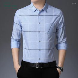Men's Dress Shirts High-quality Long Sleeve Slim Fit Stripes Fashion Brand Shirt Tops