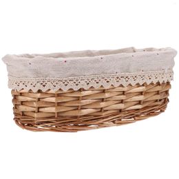 Dinnerware Sets Woven Bread Baskets Fruit Wood Rattan Serving Basket For Kitchen