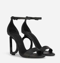 2023 Summer Fashion Brands Keira Women Sandals Shoes Polished Calfskin Baroquel Heels Lady Pop Heel Gold-plated Carbon Lady Dress Party Gladiator Sandalias