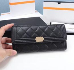 Women Wallets Brand Long Purse Cowhide / Sheepskin Wallets Card Holder Coin Purses Gift Box 80758 Size 10.5-19-3cm