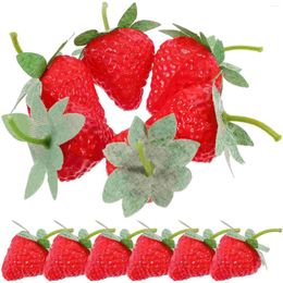 Decorative Flowers Simulated Strawberry Model Fake Strawberries Decorating Kit Artificial Fruits Decoration Lifelike Decorations
