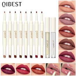 Lip Pencils 10Pcs/set Waterproof 2 IN 1 Lip Liner Pencil Lipstick Sexy Lip Stick Matte Velvet Lipsticks Lips Makeup Cosmetics Labiales Matte 231013