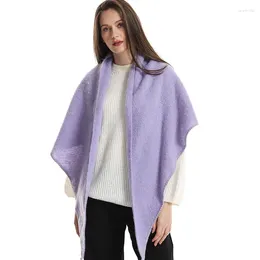 Scarves 2023 Fashion Triangle Shawl Solid Colour 71x193cm Knitted Collar Shirt Women's Elegant Poncho Charming