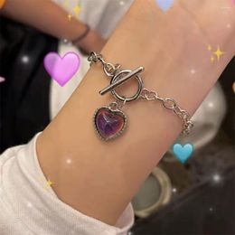 Choker Colour Changing Chain Necklace Vintage Does Not Fade Heart Pendant Premium Alloy Accessories Minority Advanced