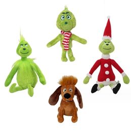 32cm Christmas Green Monster Plush Toy Kids Xmas Stuffed Animal Dolls