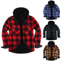 Men's Hoodies Mens Fleece Sweatshirt Fall And Winter Padded Button Long Sleeve Hoodie Hooded Sweater Dresses For Men