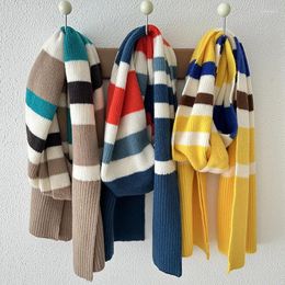 Scarves Korean For Women Autumn And Winter Thicke Knitted Scarf Unisex Size Warm Gifts Fashion Female Neck Blanket Wraps Sjaals