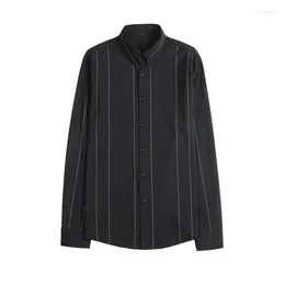 Men's Casual Shirts Premium Striped Dress For Men - Slim Fit Business Elegant Button-down Collar Long Sleeve