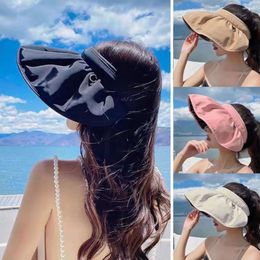 Wide Brim Hats Outdoor Beach UV Protection Dual Use Shell Sunshade Hat Sun Bucket Caps Hair Hoop