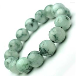 Strand A Cargo Of Natural Greent Jade Beads Floating Flowers Male