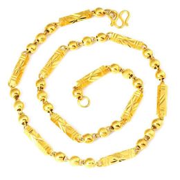 Chains No Fade Vietnam Alluvial Gold Necklace Trendy Buddha Beads Fashion Accessories 24k Plated Copper Jewellery For Men216Y