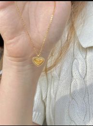 Pendant Necklaces Cute Rotatable Love Heart Spinning Necklace Stainless Steel Gold Plated Fashion Jewellery Gift For Women Friends Girls
