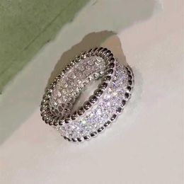 Brand Pure 925 Sterling Silver Jewelry For Women Gold Color Silver Rings Full Stone Rose Gold Rings Engagement Wedding Jewelry296y
