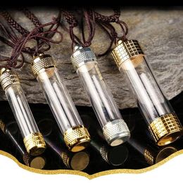 Gothic Blood Vial Necklace For Couple Lovers Men Women Transparent Glass Bottle Be Opened Pendant Necklaces202H