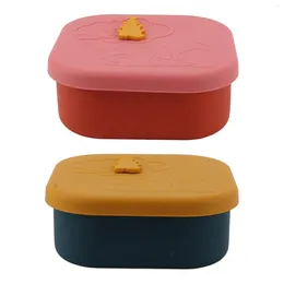 Storage Bags Lunch Box Silicone Durable Versatile Food Container Sealed Design Rectangle Shape Odor Isolation For Office Picnic