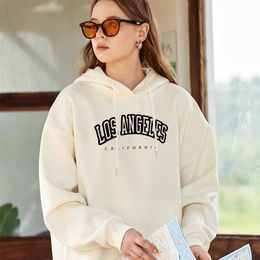 Hot Sale Los Angeles California City Letter Print Hoody for Women Warm Oversize Sweatshirt Casual Street Hip Hop Clothes Female 230915