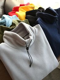 Men's Hoodies Ultra-fine Polar Fleece Shirt Unisex Hip Hop Autumn Winter Thickening Warm Top Simple Fashion Casual Solid Jacket