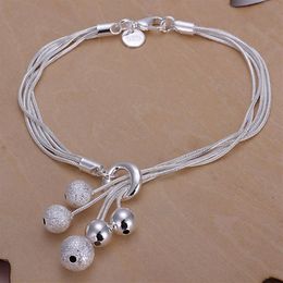 gift 925 silver Small O Hanging light bead bracelet DFMCH243 Brand new sterling silver plated Chain link bracelets high 253x