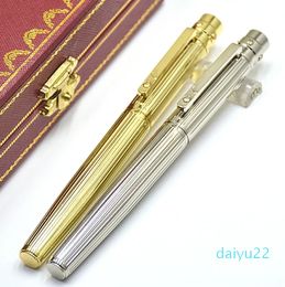 wholesale Luxury Santos Series Metal Rollerball Pen Silver & Black & Golden Stationery Office Supplies Writing Smooth Gel Pens As Gift