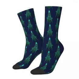 Men's Socks Green Outline Inner Freemason Male Mens Women Spring Stockings Harajuku