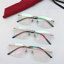 New Super-Pretty 0399 O Unisex Rimless Glasses Frame 56-17-150 Lightweight Slim Metal Rim for Prescription Myopia Presbyopia Glass254W