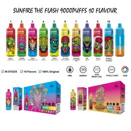 OEM High Quality Sunfire Tornado 9000 Puff Disposable Refillable Pod Vape 18ml 0% 2% 3% 5% 600mAh Vapers Pod Mod 10 Flavours Puff 7K 8K 9K 10K 12K 15K Bang Plus