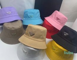 bucket hat mens cap Solid Colour double-sided triangle hat Italian trend model embroidered wide brim hat casquette