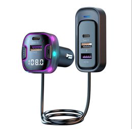 Bluetooth 5.3 FM Transmitter Car kit Handfree Back Row Dual USB Car Charger 3.1A Support U Disc MP3 Modulator Music Player CS6 CS8 C49