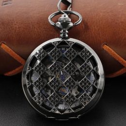 Pocket Watches Featured Sculpture Hollow-Out Watch Robot Hand Style Steam Punk Necklace Fob Chain Blue Roman Digital Clock Gift