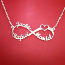 Silver Personalized Custom Name Infinity Necklace Men Women Kids Child Friendship Christmas Family Jewelry Friend Gift220S