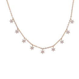 2018 New Fashion Drop Star floer Choker Necklace Gold Star Necklace for women cute girl sexy delicate shiny cz station layer choke188O