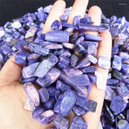 Decorative Figurines 1/4lb Natural Charoite Tumbled Crystal Bulk Chips Stone Russia Gemstone Reiki