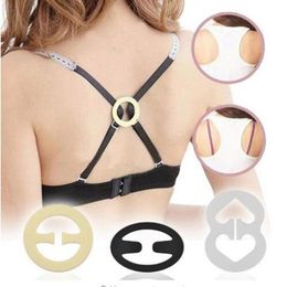 Fashion Wedding bra straps bra clip Buckles Shadow-Shaped Buckle Conceal Clear cleavage Bra extender Holders accessories2100pcs lo219P