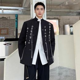 Men's Suits SYUHGFA Chinese Style Suit Coat Trend Fashion Embroidery Niche Design Standing Collar Blazers Handsome Man Jackets