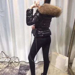 2019 Women Winter Jacket Ladies Real Raccoon Fur Collar Duck Down Inside Warm Coat Femme With All The Tag And Label 19245O
