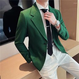 Men's Suits Men Blazer Fashion One Button Lapel Casual Long Sleeve Decorative Pocket Suit Coat Workwear Business Costume Homme S-3XL