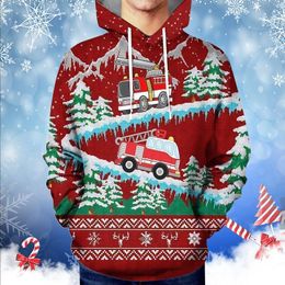 Men's Hoodies For Man Pullover Autumn Winter Top Casual Christmas Hooded Digital Sweater And Printed Blouse Boy Slipper