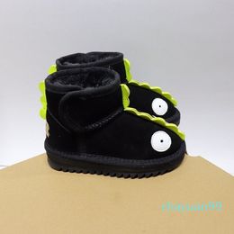 Cartoon Dinosaur Winter Snow Boot for Toddler Kids australia fashion short ankle designer boots suede shearling fur wool lined booties