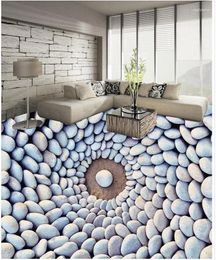 Wallpapers Po Wallpaper Mural Floor 3D Three-dimensional Stone Tiles PVC Waterproof Home Decoration