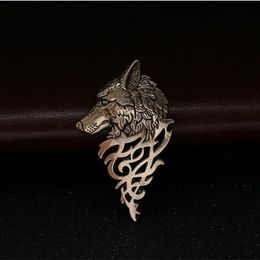 Charming Vintage Men Punk Wolf Badge Brooch Lapel Pin Shirt Suit Collar Jewelry Gift For Men Summer Wear Nice Gift GA761272e