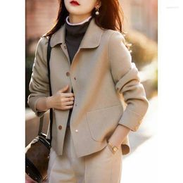 Women's Jackets Women Simple Lapel Outwear Autumn Temperament Fashion Loose All-match Buttons Up Office Lady Long Sleeve Clothes